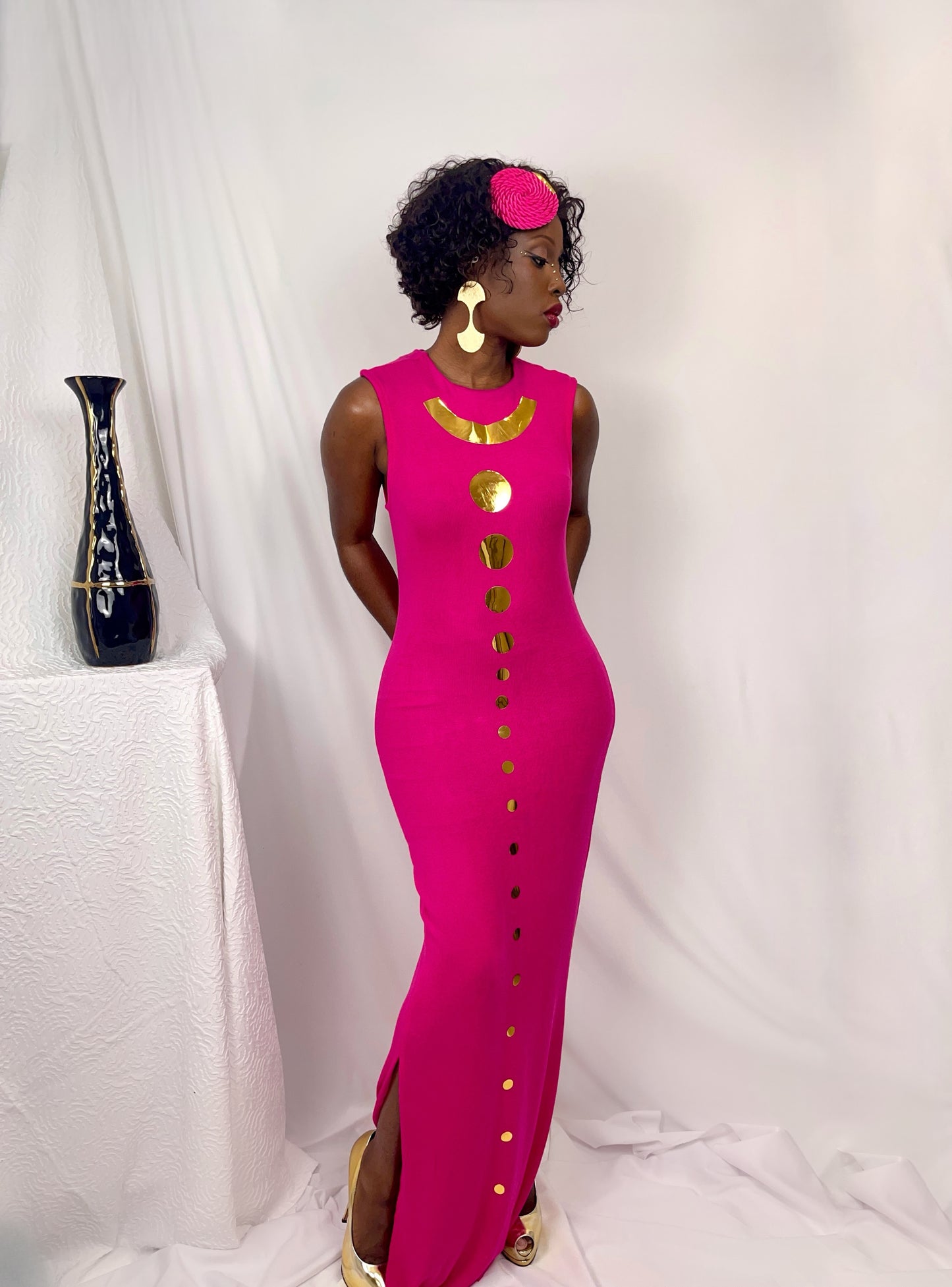 JEWELZ ONSUNDAY | Fuchsia Soft Knit Sweater Maxi Dress