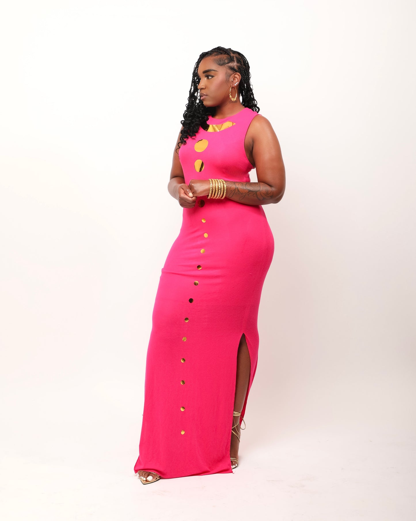 JEWELZ ONSUNDAY | Fuchsia Soft Knit Sweater Maxi Dress