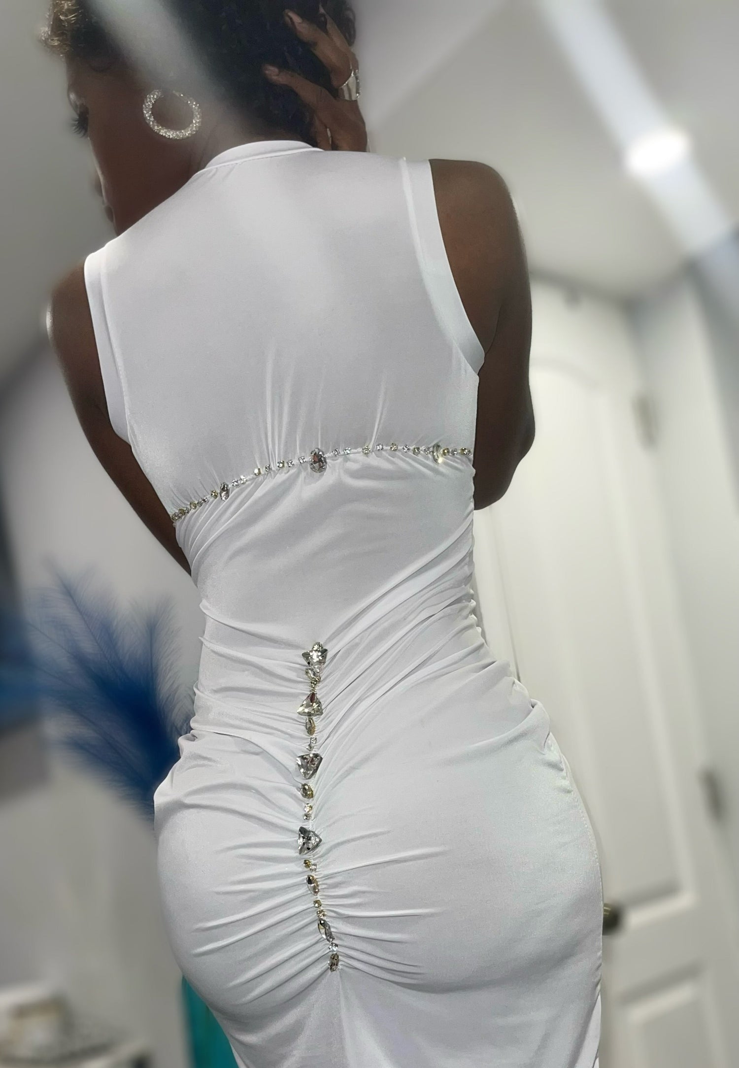 Soft White Mini Rhinestone Dress – JEWELZ ONSUNDAY Soft White Mini Rhinestone Dress – JEWELZ ONSUNDAY