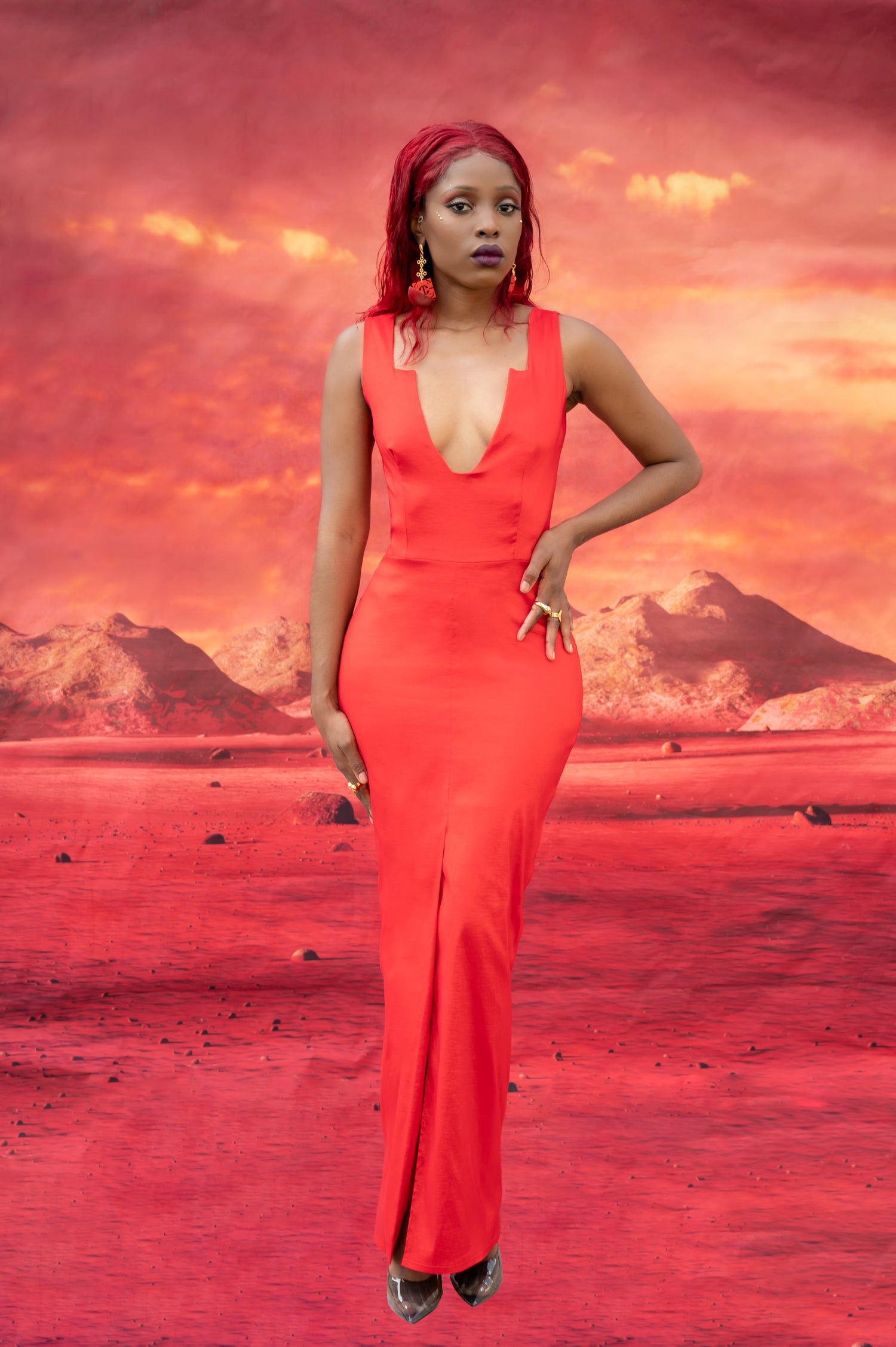 red taffeta dress Red Taffeta Long Gown – JEWELZ ONSUNDAY